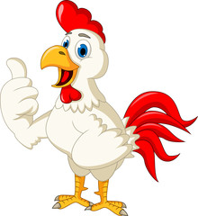 Happy cartoon chicken thumb up