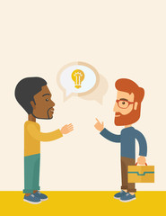 Two businessmen talking about business.