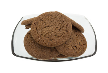 Chocolate cookies in a translucent bowl