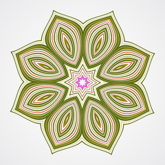 Ethnic Fractal Mandala. 