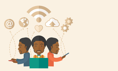 Black Men using modern technology.