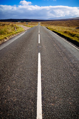 Straight motorway at the Scottish highlands, Scotland, UK