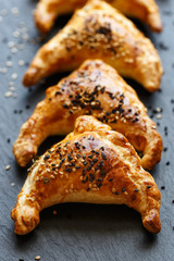 Puff pastry stuffed with mushrooms