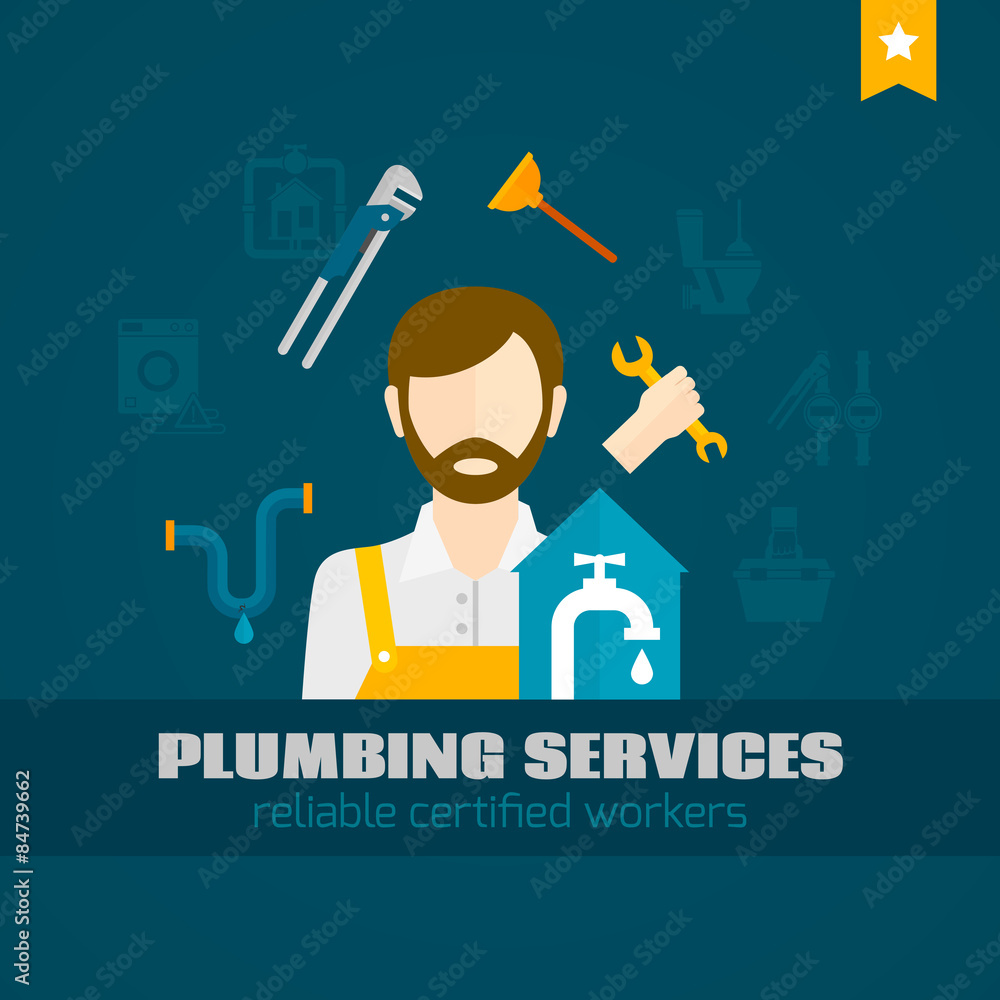 Poster Plumber Flat Icon