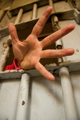 Hand in jail