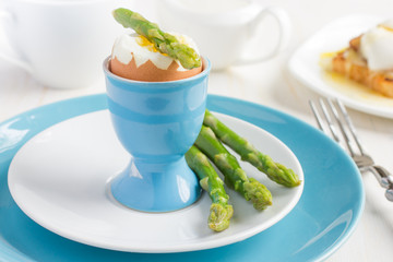 boiled egg and asparagus for breakfast