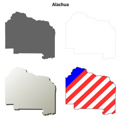 Alachua County (Florida) outline map set