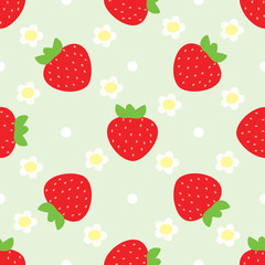 Seamless vector strawberry pattern