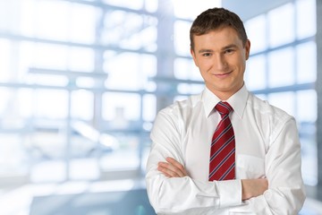 Fototapeta premium Businessman, Men, Smiling.