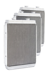 three new automotive radiator stove on a white background