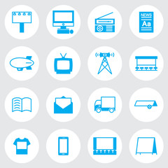 Advertising icon line Set