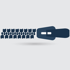 zippers icons over white background