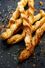 Cheese sticks with seeds