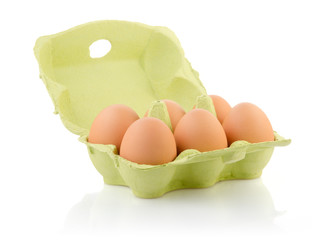 Brown eggs in the package