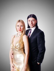 Pair in romantic love concept