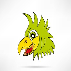 Cartoon parrot on a white background