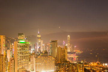 View of Hong Kong during sunset hours