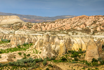Volcanic mountains in Goreme national park. Cappadocia.