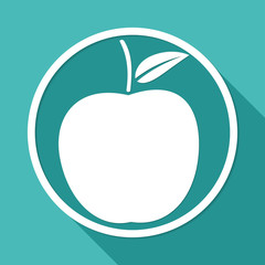 Apple Icon on white circle with a long shadow