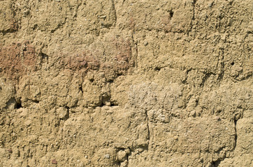 Old adobe wall closeup