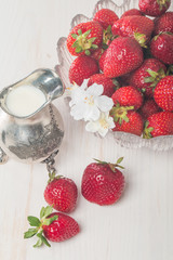 Bowl of Strawberries and Cream
