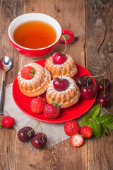Homemade muffins with fresh berries