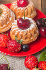 Homemade muffins with fresh berries