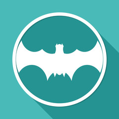Icon Bats on white circle with a long shadow