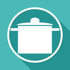 Icon kitchen on white circle with a long shadow