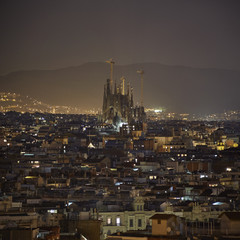 Barcelona city night view