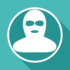 Icon offender on white circle with a long shadow