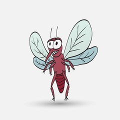 Angry mosquito cartoon