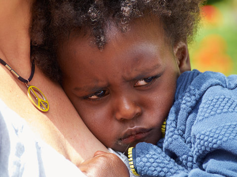 Adorable Black Sad Baby Crying