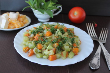 stewed zucchini with carrots