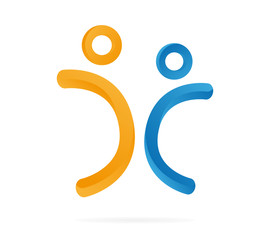 Vector logo two fitness man