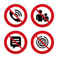 Group of people and phone call. Speech bubble.