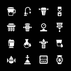 Set icons of water filters
