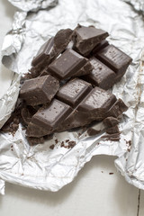 Chocolate pieces.