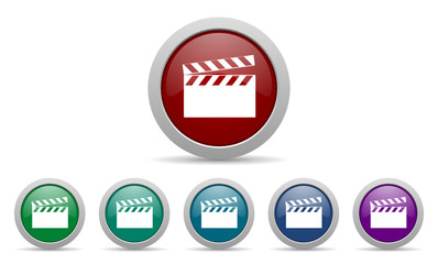 video vector web icon set