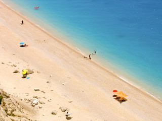 Fototapeta na wymiar Beautiful beach Egremni in Lefkada Greece.