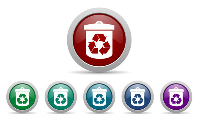 recycle vector web icon set