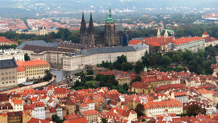 Naklejka na ściany i meble View of Prague Castle from Petrin Tower