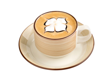 Coffee cup - cappuccino on white background