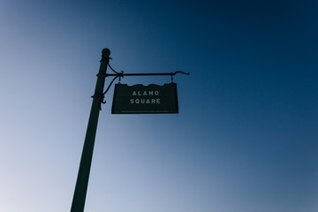 Alamo Square Sign, in San Francisco, California.