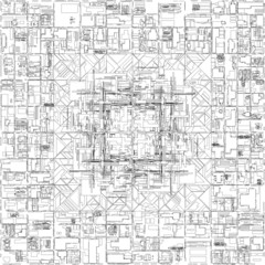 Futuristic Megalopolis City Basis Plan Vector 