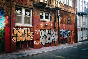Graffiti along Quincy Street, in San Francisco, California.