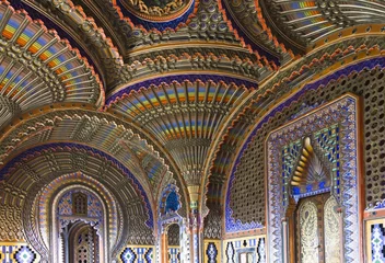 Papier Peint photo Château Peacock Room inside the Sammezzano abandoned Castle in the heart of Italy