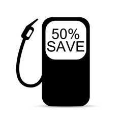 fuel flat style icon fifty percent save