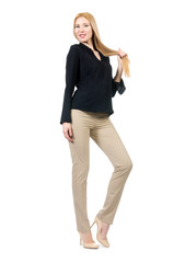 Fototapeta premium Beautiful pregnant woman isolated on white