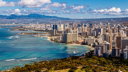 Waikiki Beach Honolulu Skyline
